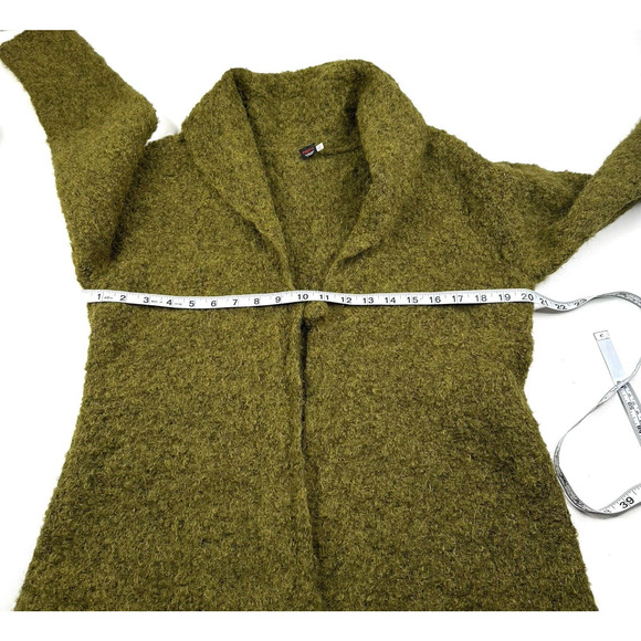 Tabask Handcrafted Alpaca Green Cardigan Sweater Single Button Womens Large Peru - Picture 5 of 11